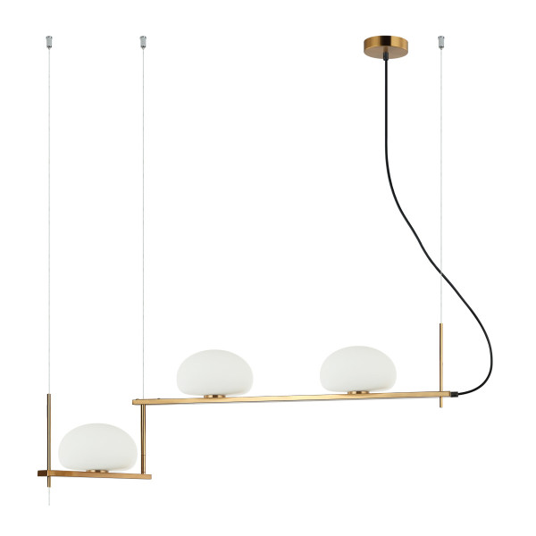 Lampa wisząca Kernio białe klosze na konstrukcji mosiężna 3xG9x25W Italux 1027186