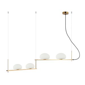 Lampa wisząca Kernio białe klosze na konstrukcji mosiężna 4xG9x25W Italux 1027194 Lampa wisząca Kernio białe klosze na konstrukcji mosiężna 4xG9x25W Italux 1027194