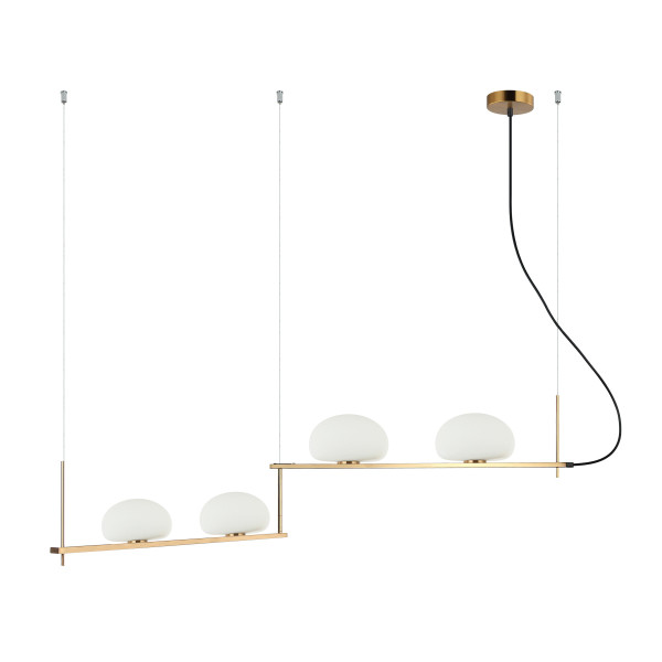 Lampa wisząca Kernio białe klosze na konstrukcji mosiężna 4xG9x25W Italux 1027194