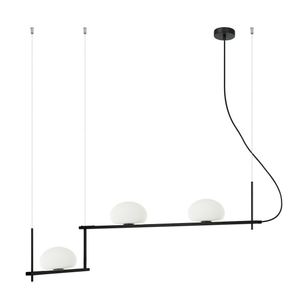 Lampa wisząca Kernio klosze na konstrukcji czarna 3xG9x25W IP20 Italux 1026847