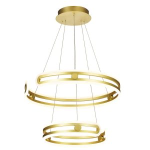 Lampa wisząca Kiara złoto-biała LED 2x120W Ciepła biel 5180lm Italux 854501 Lampa wisząca Kiara złoto-biała LED 2x120W Ciepła biel 5180lm Italux 854501