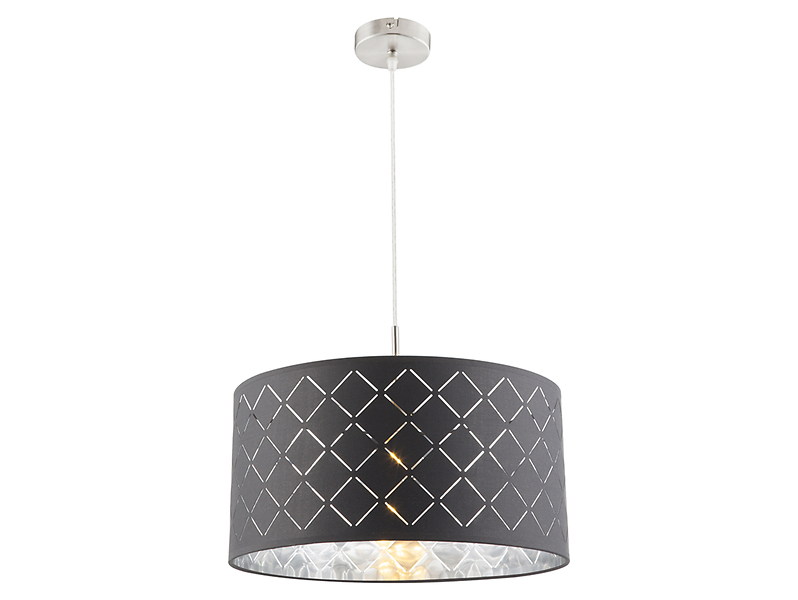 Lampa wisząca Kidal tkaninowa czarna 24133