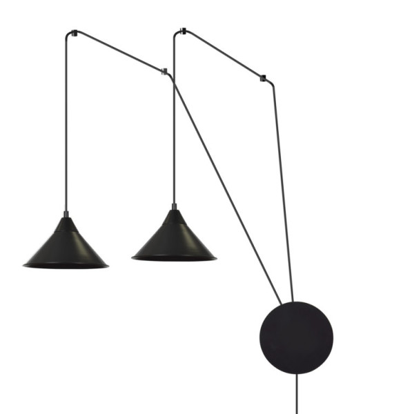 Lampa Wisząca Kinkiet Do Gniazdka Abramo 2 Black 752628