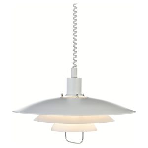 Lampa wisząca Kirkenes metalowa biała 334836