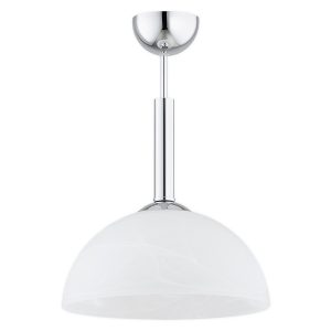 Lampa wisząca Klara 43 cm szklana biało-srebrna 670379