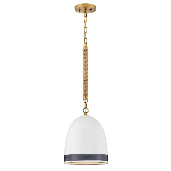 Lampa wisząca klasyczny mosiądz-biała NASH 1xE27x60W Hinkley 836160