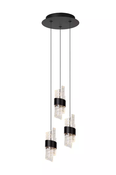 Lampa wisząca KLIGANDE czarna LED 3x7W Ciepła biel 720lm Lucide 850156