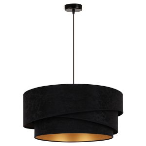 Lampa wisząca Kobo welurowa czarno-złota 333705