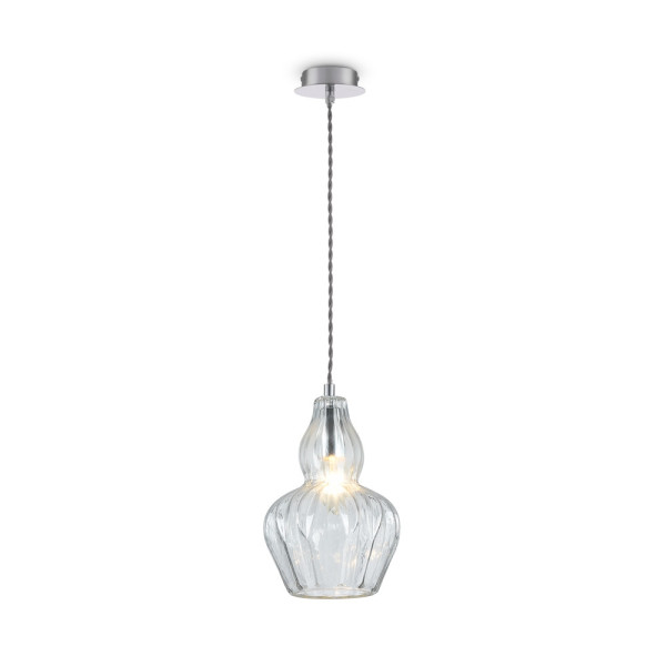 Lampa wisząca kolor niklu i transparent EUSTOMA 1xE14x40W Maytoni 854150