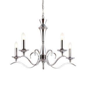 Lampa wisząca KORA chromowana 5xE14x15W wym:108,5x61x61cm IP20 Endon 1025502