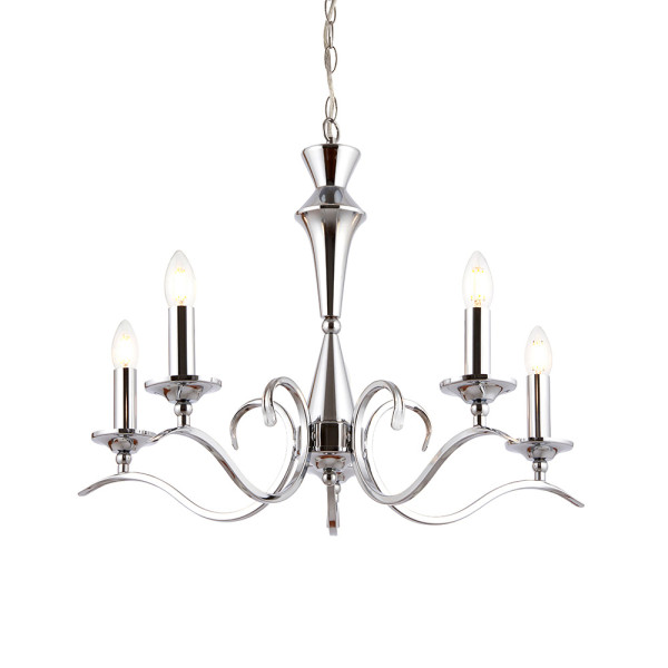 Lampa wisząca KORA chromowana 5xE14x15W wym:108,5x61x61cm IP20 Endon 1025502