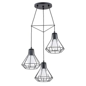 Lampa wisząca KORD czarna 3xE27x15W wym:90x45x45cm IP20 Alfa 1025713