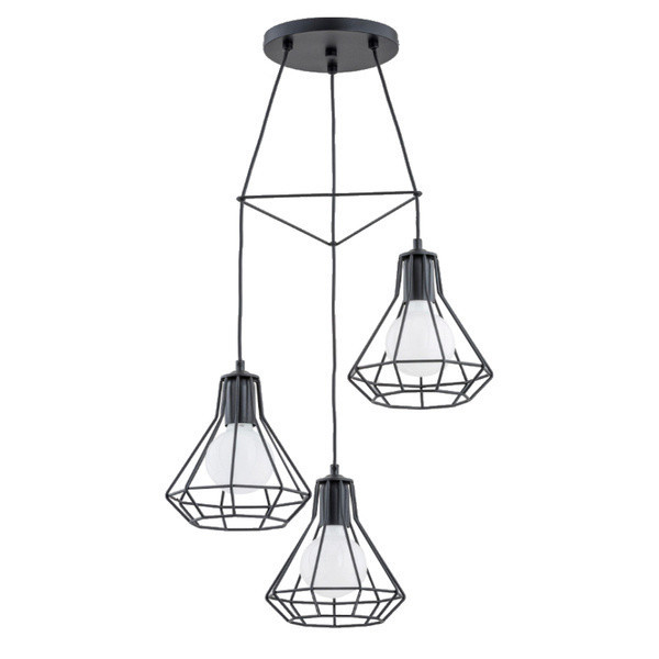 Lampa wisząca KORD czarna 3xE27x15W wym:90x45x45cm IP20 Alfa 1025713