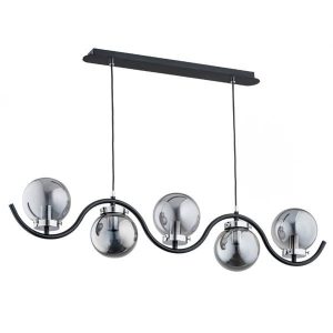 Lampa wisząca KORDA czarna 5xE14x10W wym:90x14x97cm IP20 Alfa 1019207