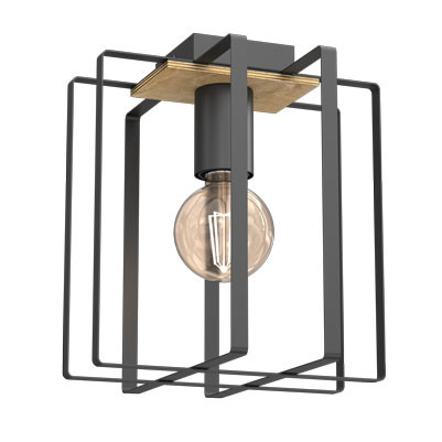 Lampa wisząca Kortez czarny mat-jasne drewno 1xE27x15W IP20 Luminex 1030314
