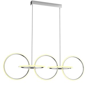 Lampa wisząca Kos chromowana-biała LED 5x60W Neutralna biel 2500lm Apeti 360456
