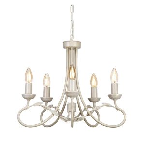 Lampa wisząca kość słoniowa-złota patyna Olivia 5xE14x60W Elstead 847327
