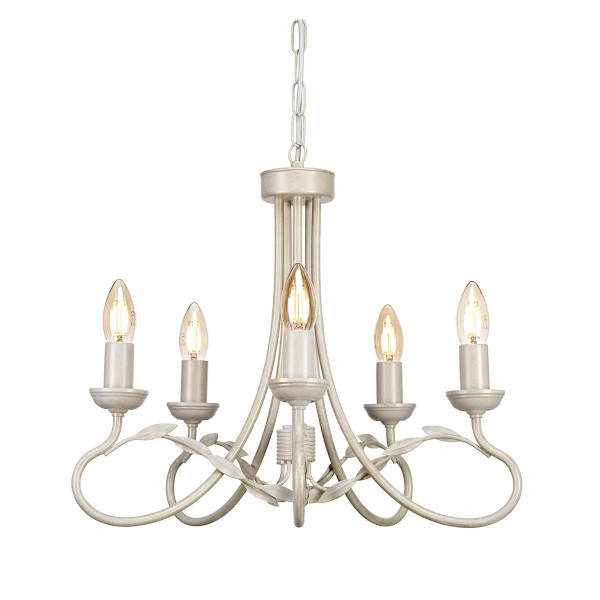 Lampa wisząca kość słoniowa-złota patyna Olivia 5xE14x60W Elstead 847327