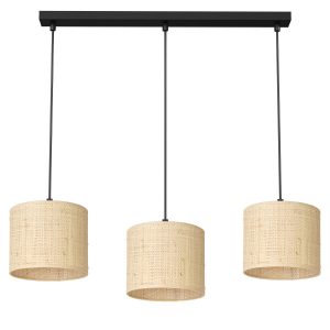 Lampa wisząca kremowo-czarny matowy Rattan 3xE27x15W Luminex 847495