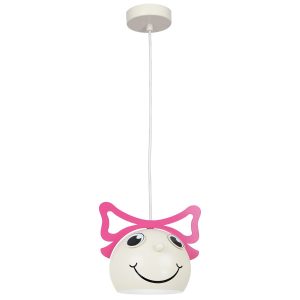 Lampa wisząca kremowo-różowa Bambini 1xE27x15W Luminex 847478