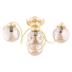 Lampa wisząca KRETKA bursztynowe kule mosiężno-złota 4xE14x10W IP20 Alfa 1020314 Lampa wisząca KRETKA bursztynowe kule mosiężno-złota 4xE14x10W IP20 Alfa 1020314