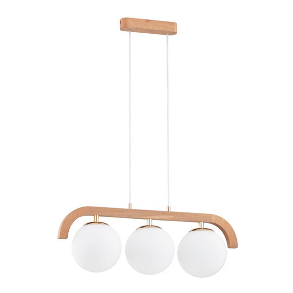 Lampa wisząca KRYZA jasne drewno-biała 3xE14x10W wym:80x58x15cm IP20 Alfa 1019038