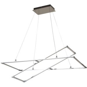 Lampa wisząca Kseros chromowana-biała LED 2x45W Neutralna biel 3800lm Apeti 373353