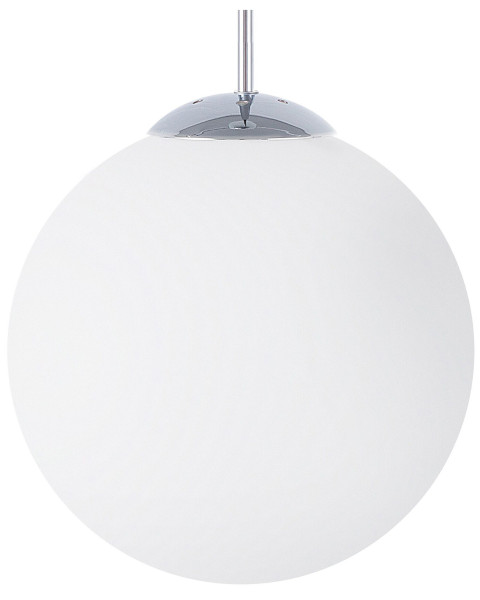 Lampa wisząca kula mleczne szkło biała 142018