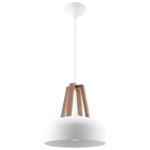 Lampa wisząca KUPOLA biała jasne drewno 1xE27x60W IP20 Pure Lume 1019150 Lampa wisząca KUPOLA biała jasne drewno 1xE27x60W IP20 Pure Lume 1019150