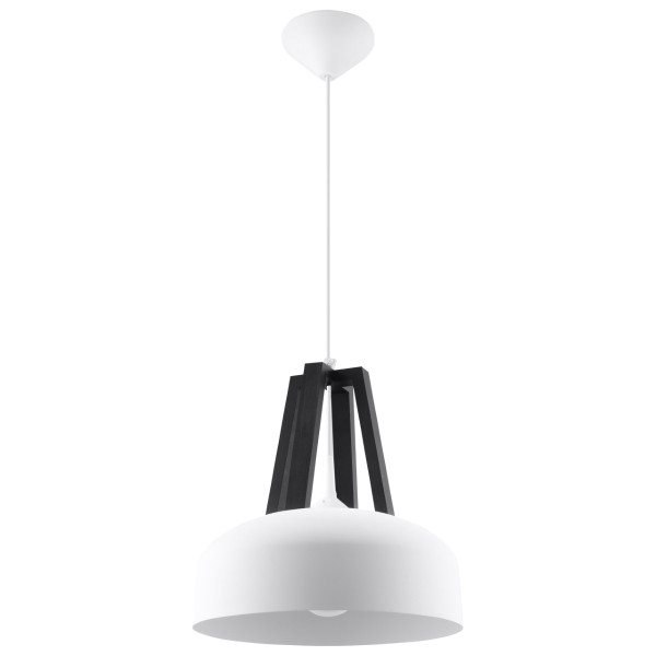 Lampa wisząca KUPOLA biało-czarna 1xE27x60W wym:100x30x30cm IP20 Pure Lume 1018908