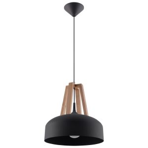 Lampa wisząca KUPOLA czarna-jasne drewno 1xE27x60W IP20 Pure Lume 1019269 Lampa wisząca KUPOLA czarna-jasne drewno 1xE27x60W IP20 Pure Lume 1019269