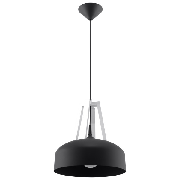 Lampa wisząca KUPOLA czarno-biała 1xE27x60W wym:100x30x30cm IP20 Pure Lume 1018927