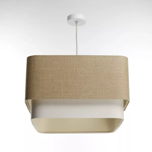 Lampa wisząca KWADRO DUO 001 51x47cm jutowa/kremowa 732616