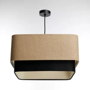 Lampa wisząca KWADRO DUO 005 51x47cm jutowa/czarna 732618 Lampa wisząca KWADRO DUO 005 51x47cm jutowa/czarna 732618