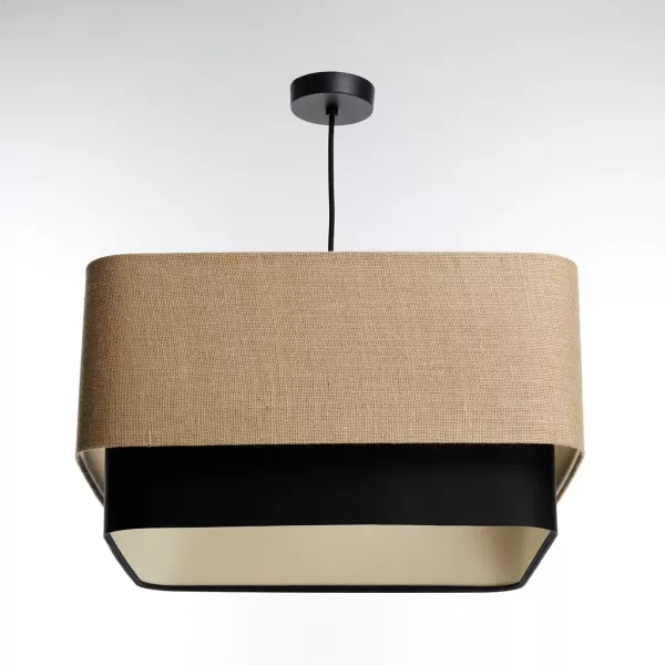 Lampa wisząca KWADRO DUO 005 51x47cm jutowa/czarna 732618