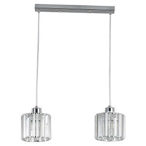 Lampa wisząca Kwarc 2-punktowa stalowa srebrna 190764