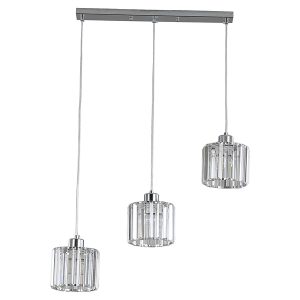 Lampa wisząca Kwarc 3-punktowa stalowa srebrna 190765 Lampa wisząca Kwarc 3-punktowa stalowa srebrna 190765