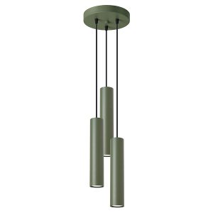 Lampa wisząca Lagos 3-punktowa stalowa 108 cm zielona 439123 Lampa wisząca Lagos 3-punktowa stalowa 108 cm zielona 439123