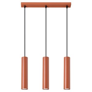 Lampa wisząca Lagos 3-punktowa stalowa 98 cm czerwona 439127 Lampa wisząca Lagos 3-punktowa stalowa 98 cm czerwona 439127