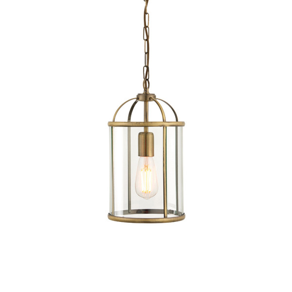 Lampa wisząca LAMBETH lampion antyczny mosiądz 1xE27x40W IP20 Endon 991301