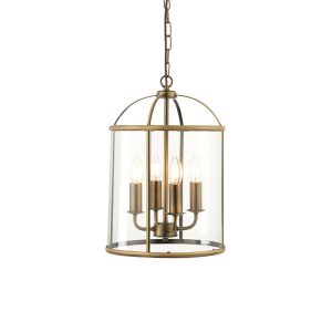 Lampa wisząca LAMBETH lampion antyczny mosiądz 4xE14x15W IP20 Endon 991290 Lampa wisząca LAMBETH lampion antyczny mosiądz 4xE14x15W IP20 Endon 991290