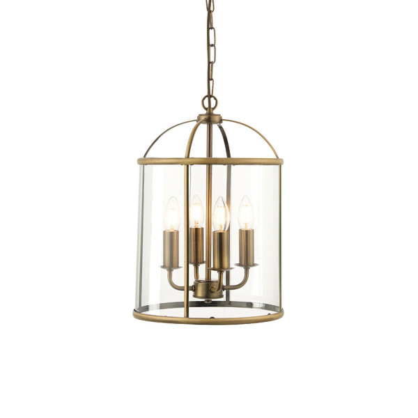 Lampa wisząca LAMBETH lampion antyczny mosiądz 4xE14x15W IP20 Endon 991290
