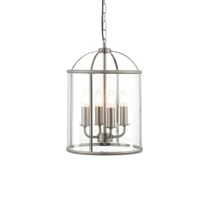 Lampa wisząca LAMBETH lampion nikiel satyna 4xE14x15W IP20 Endon 991245 Lampa wisząca LAMBETH lampion nikiel satyna 4xE14x15W IP20 Endon 991245