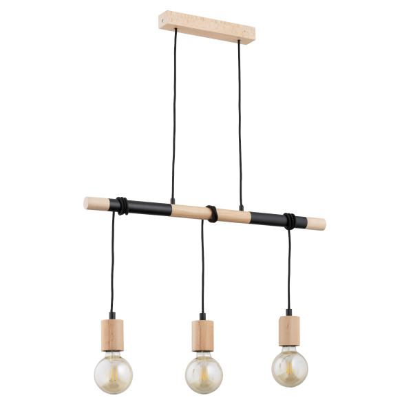 Lampa wisząca LAMETA sznurki jasne drewno 3xE27x15W IP20 Alfa 1025550