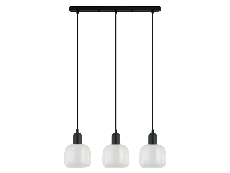 Lampa wisząca Lamezia 3-punktowa szklana czarna 45622