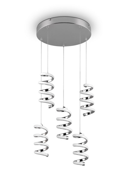 Lampa wisząca LAOLA odcienie srebra LED 5x8W Neutralna biel 1250lm RL 850326