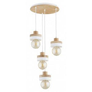 Lampa wisząca LARSO drewniane elementy biała 4xE27x15W IP20 Alfa 1025413 Lampa wisząca LARSO drewniane elementy biała 4xE27x15W IP20 Alfa 1025413