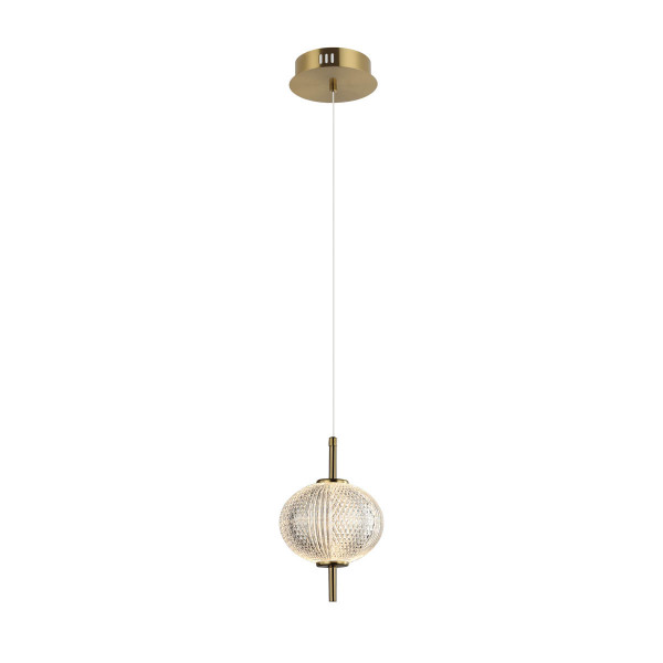 Lampa wisząca LAZIE mosiężno-przezroczysta LED 1x5W 3000K 500lm Italux 841572