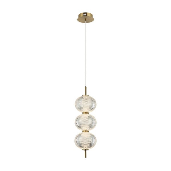 Lampa wisząca LAZIE mosiężno-przezroczysta LED 3x13W 3000K 1300lm Italux 841932