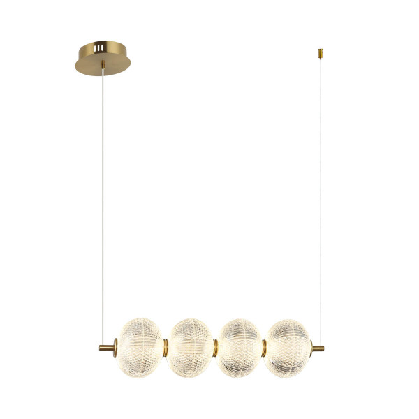 Lampa wisząca LAZIE mosiężno-przezroczysta LED 4x19W 3000K 1400lm Italux 841602